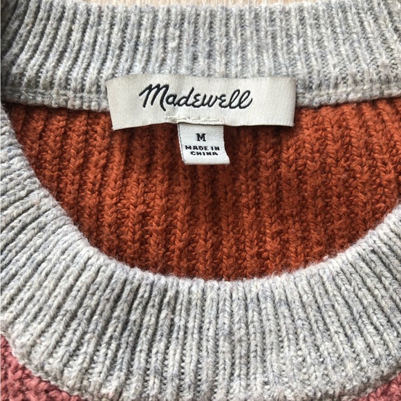 Madewell Thompson Pocket Striped Pullover Sweater Women’s Size M - Picture 4 of 10